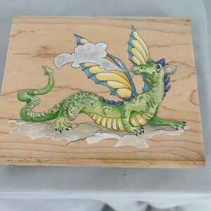 Stamps Happen Walking Dragon Wood Mounted Rubber Stamp 80084 Fantasy Craftin NEW